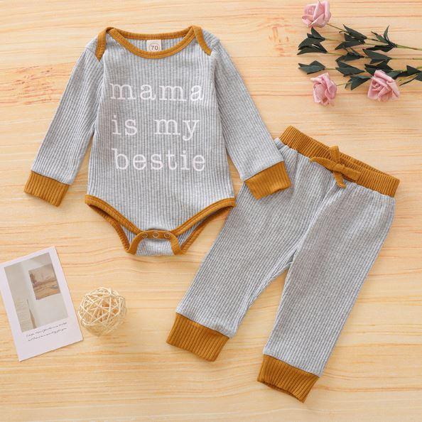 Mama is My Bestie Romper Pants Set