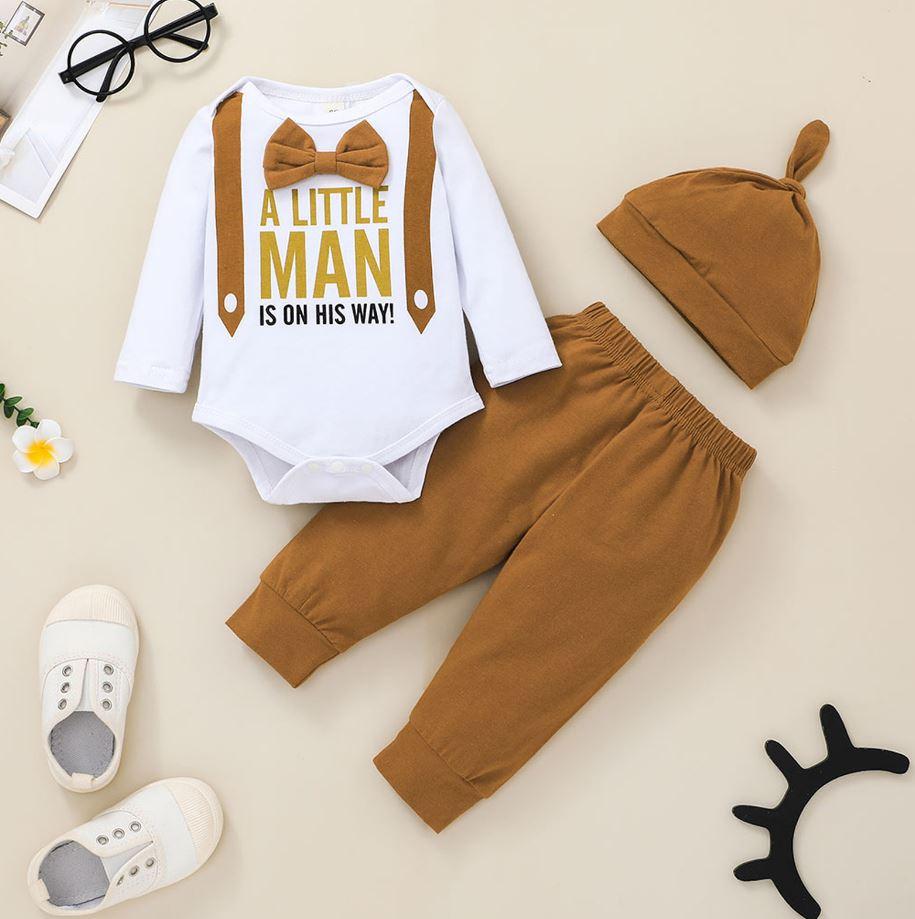 A Little Man is on His Way Bow Tie Outfit (2 Colors)