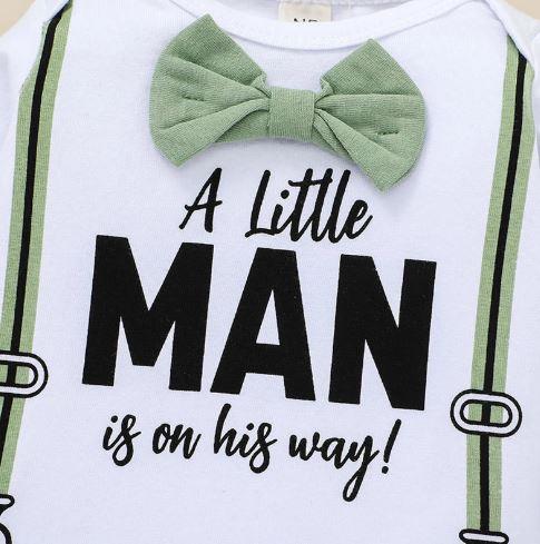 A Little Man is on His Way Bow Tie Outfit (2 Colors)