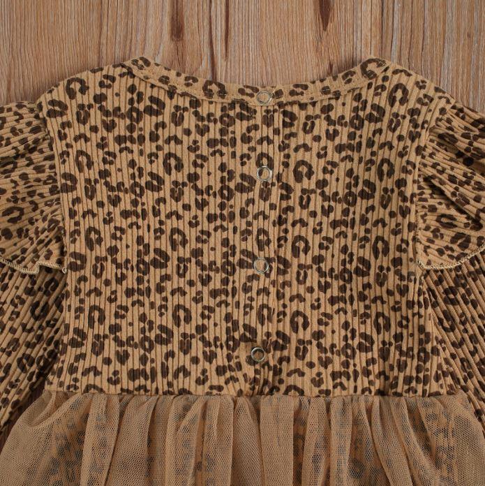 Leopard Romper Dress with Bow