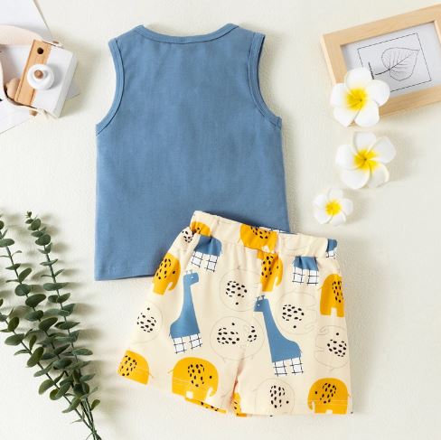 Elephant Tank Top & Safari Shorts Set