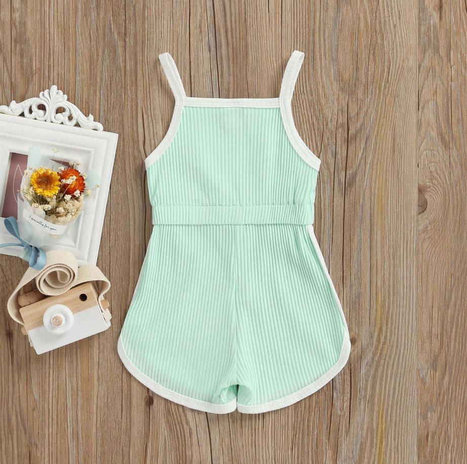 Rainbow Heart Shorts Romper (4 Colors)