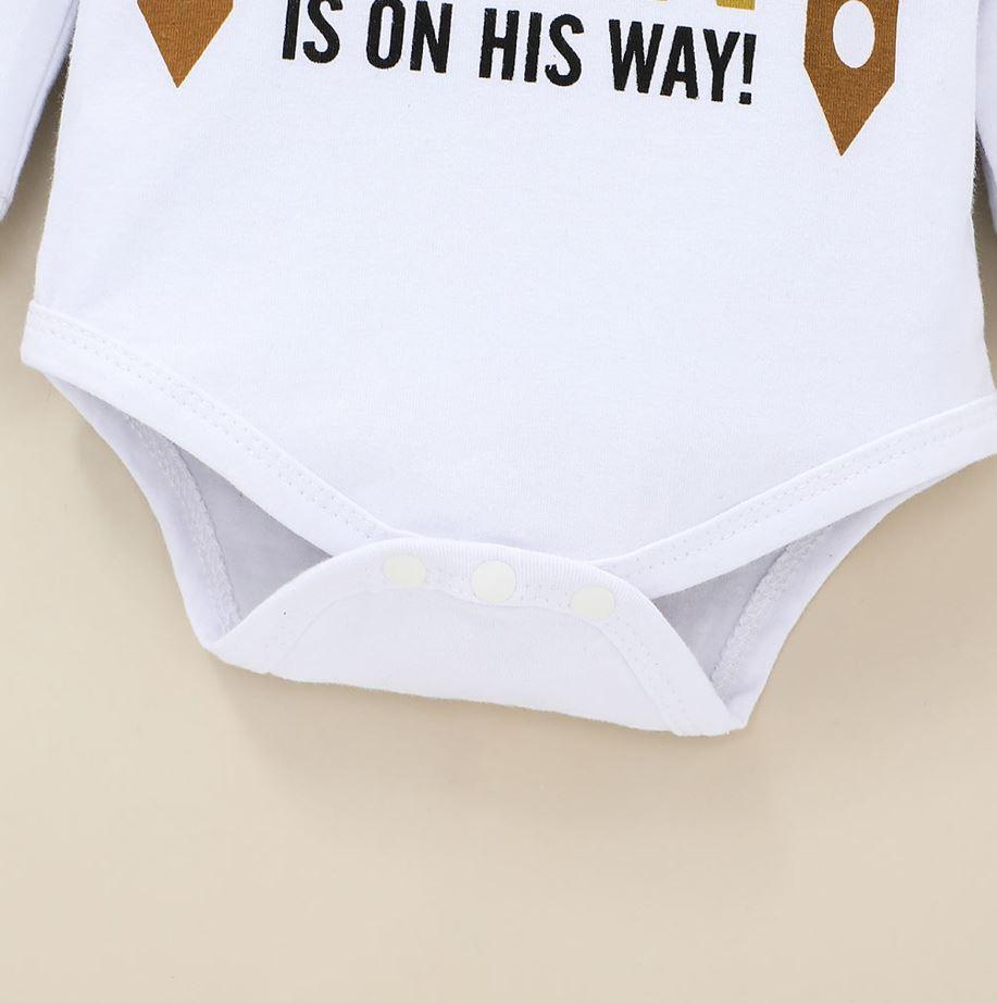 A Little Man is on His Way Bow Tie Outfit (2 Colors)